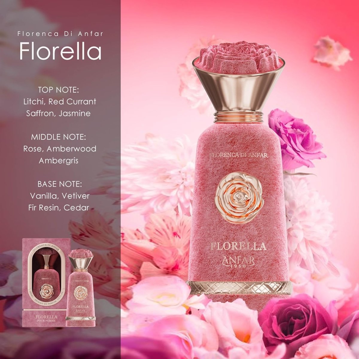 Anfar Florella Extrait De Parfum for Women 100ml 3.4Oz 1950
