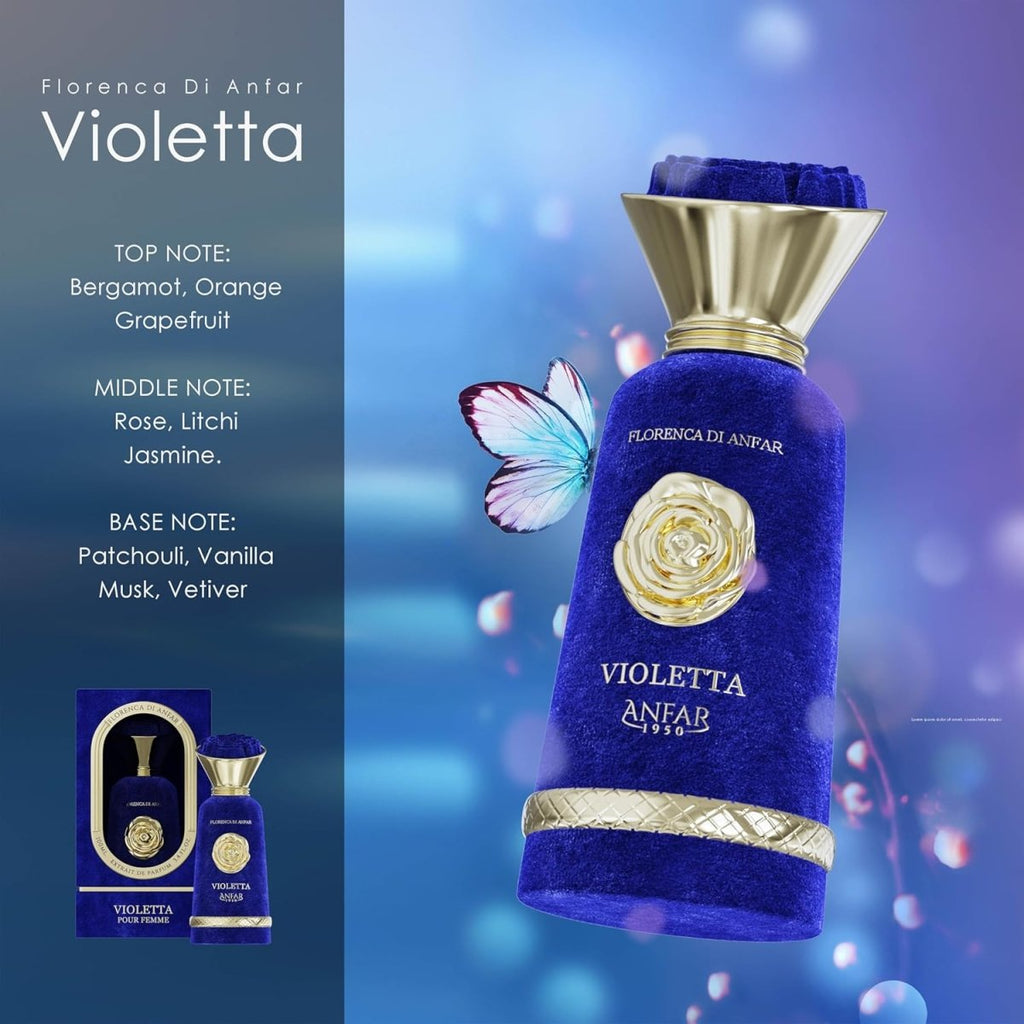 Anfar Violetta Extrait De Parfum for Women 100ml 3.4Oz 1950