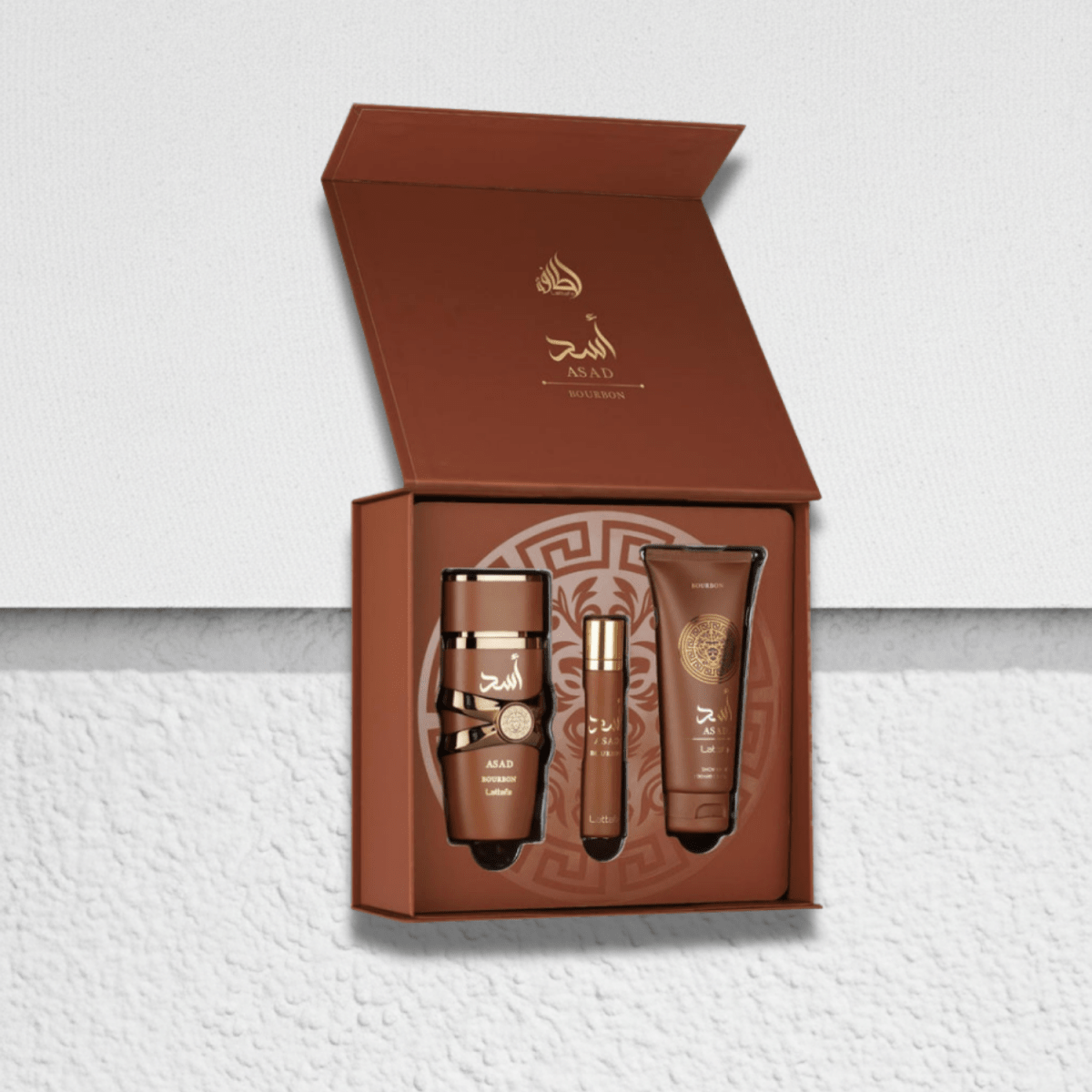 Lattafa Asad Bourbon 3 pcs Gift Set